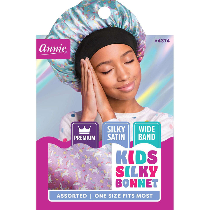 Annie Premium Kids Silky Wide Edge Bonnet Dual Layer, 1 Count, Assorted