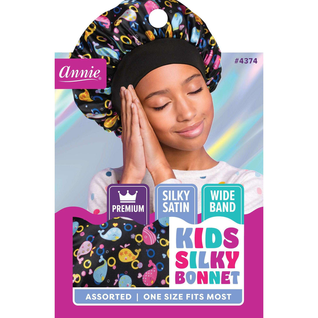 Annie Premium Kids Silky Wide Edge Bonnet Dual Layer, 1 Count, Assorted