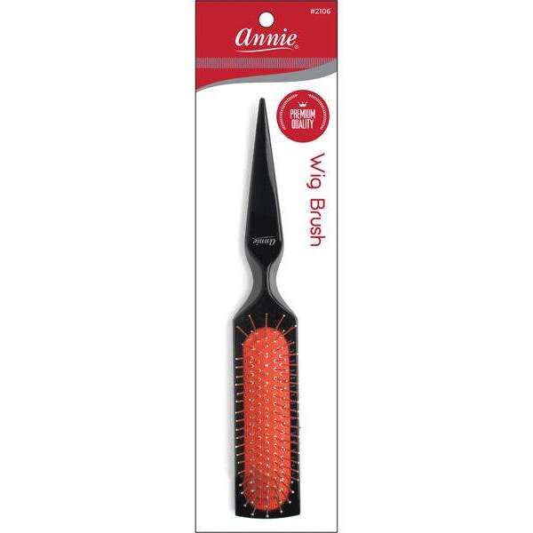 Annie Premium Wire Wig Brush with Pointed Tip, Black