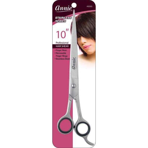 Annie Ice Tempered Stainless Steel Hair Shears 10 Inch, 1 Count, Silver