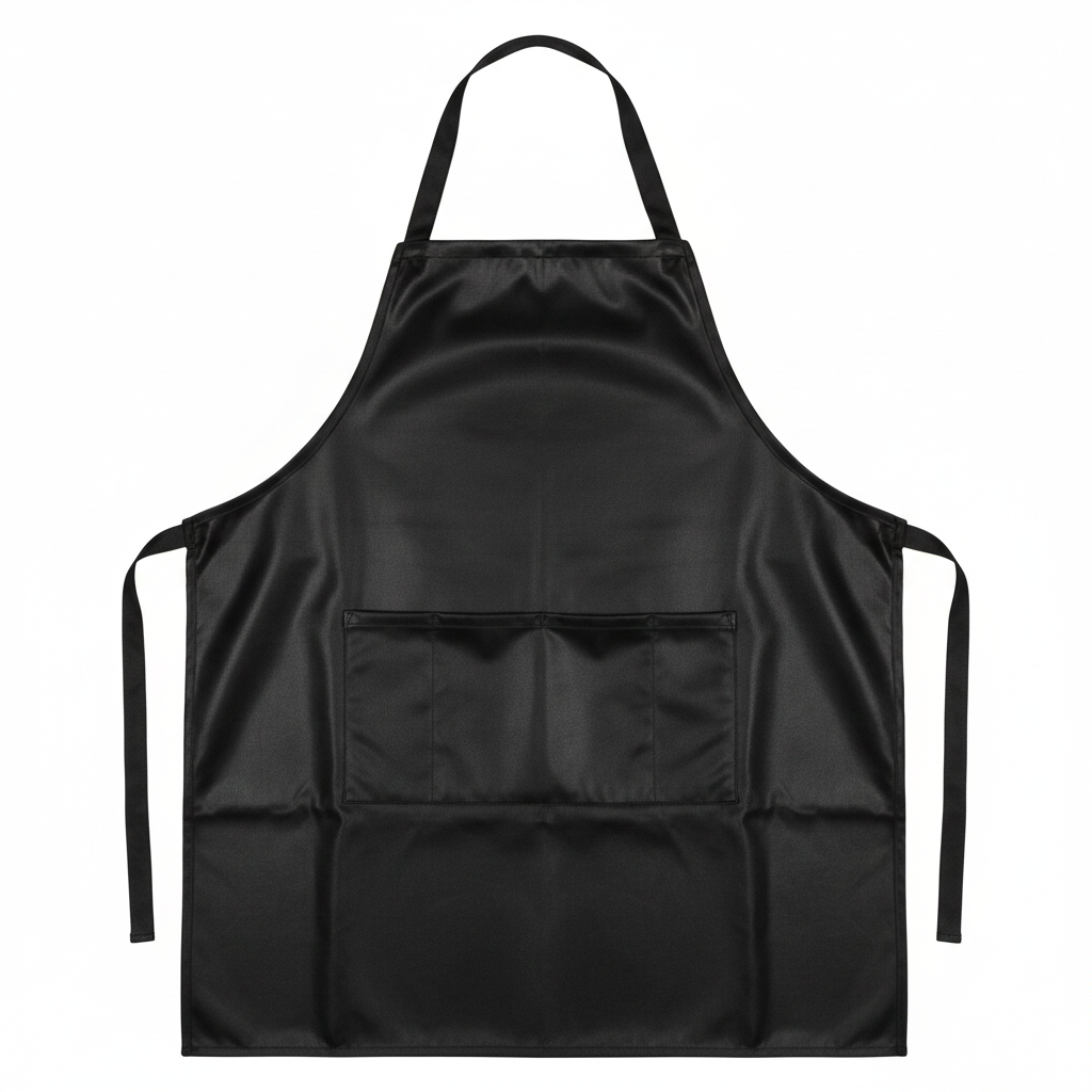 Annie Reversible Stylist Apron Waist-Tie String, 1 Count, Black & Silver