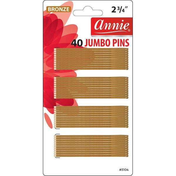 Annie Roller Pins 2 3/4 Inch, 40 Count Metal Hair Pins, Bronze