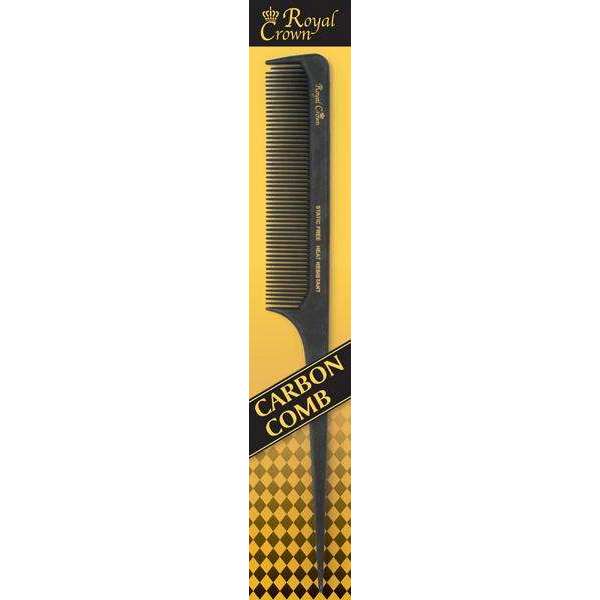 Annie Royal Crown Carbon Pro Rat Tail Comb, 8.5", 1 Count, Black