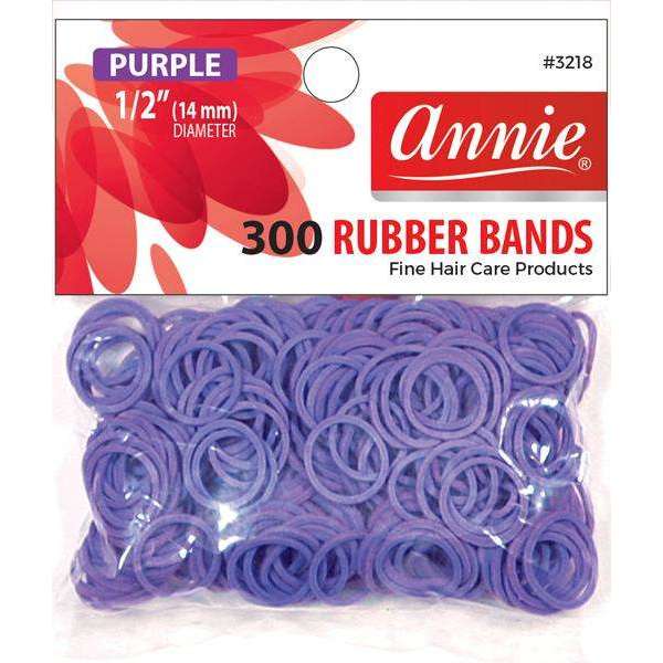 Annie Hair Rubber Bands, 300 Count, Purple