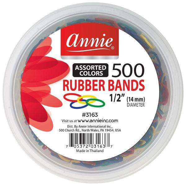 Annie Hair Rubber Bands 14mm, 500 Count, Assorted Colors