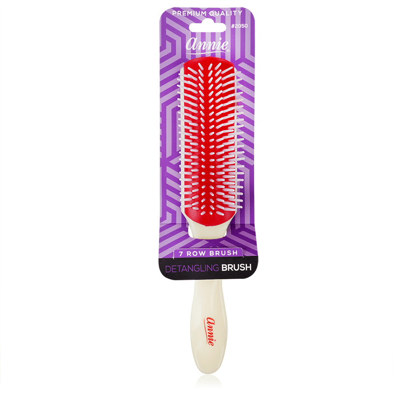 Annie Rubber Cushion Brush Large, 1 Count, Red & White