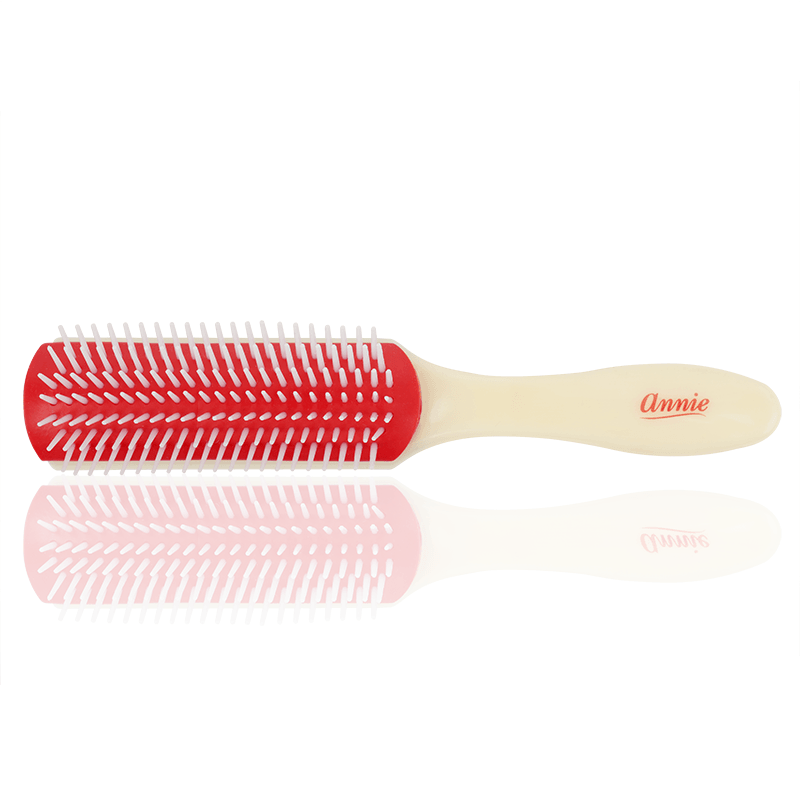 Annie Rubber Cushion Brush Large, 1 Count, Red & White