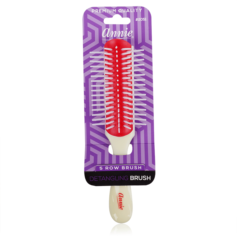 Annie Rubber Cushion Brush Small, 1 Count, Red & White