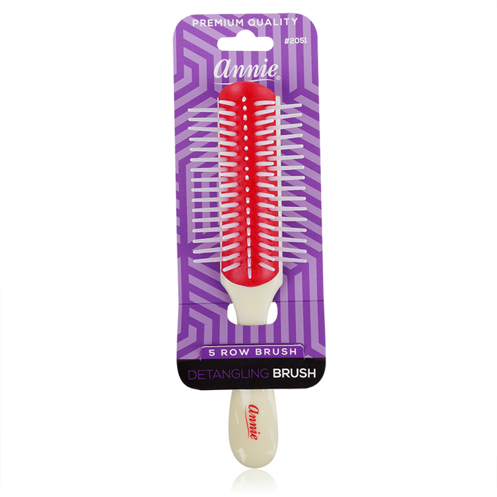 Annie Rubber Cushion Brush Small, 1 Count, Red & White