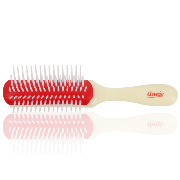 Annie Rubber Cushion Brush Small, 1 Count, Red & White