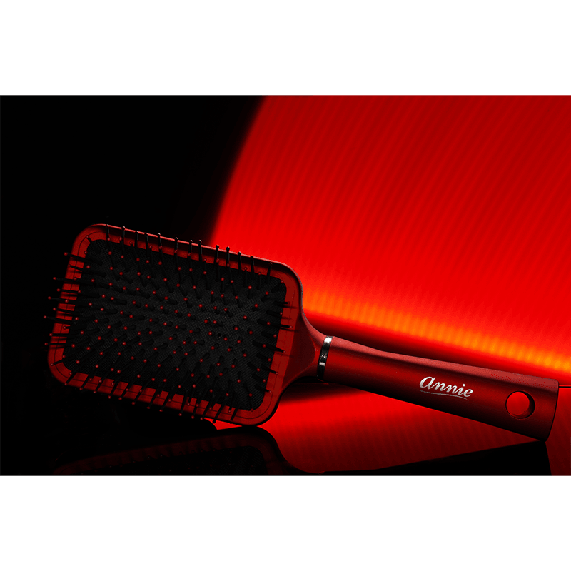 Annie Salon Pro Paddle Brush, Ball-Tipped Bristles, Red