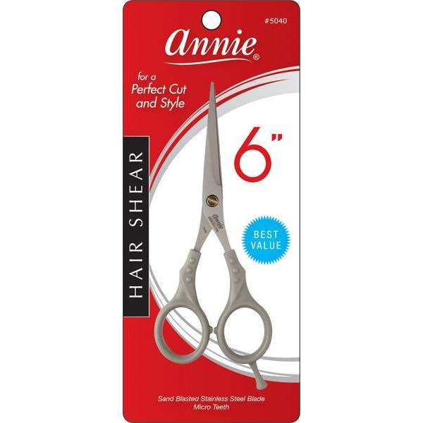 Annie Sand Blasted Stainless Steel Hair Shears 6 Inch, 1 Count, Grey