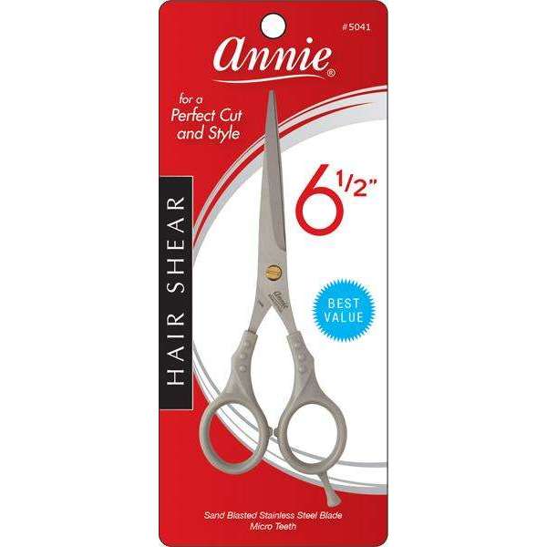 Annie Sand Blasted Stainless Steel Hair Shears 6.5 Inch, 1 Count, Grey