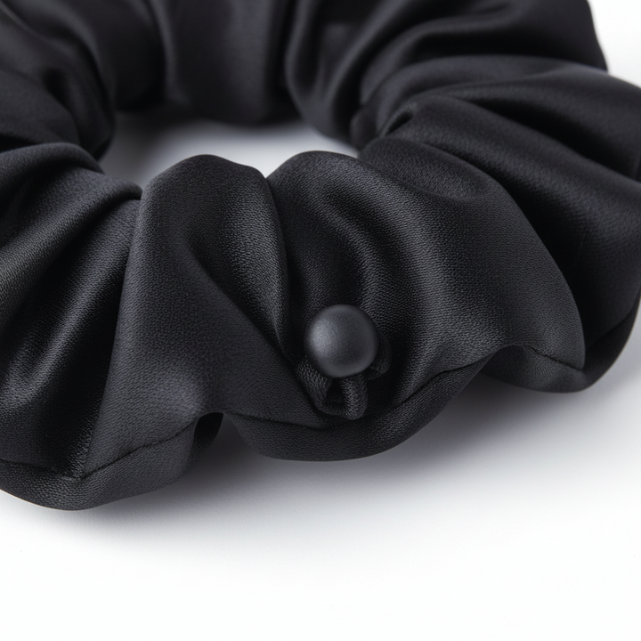Annie Satin Adjustable Hair Scrunchie Large, 1 Count, Black