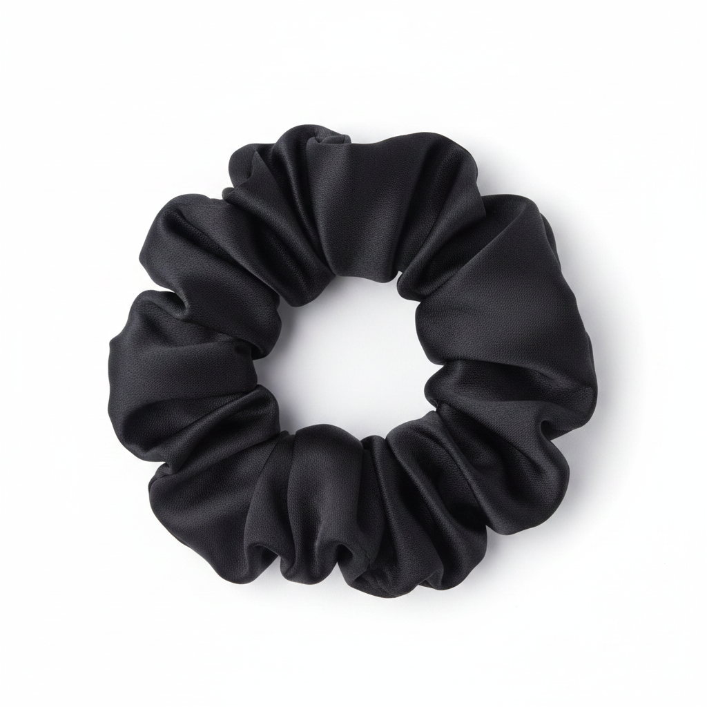 Annie Satin Adjustable Hair Scrunchie Large, 1 Count, Black