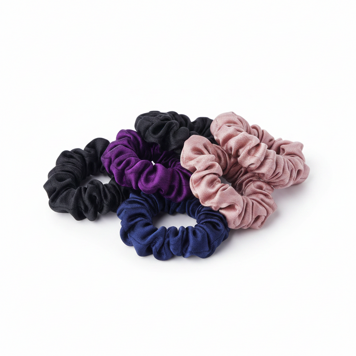 Annie Satin Twister Hair Scrunchie Thin, 5 Count, Assorted Colors