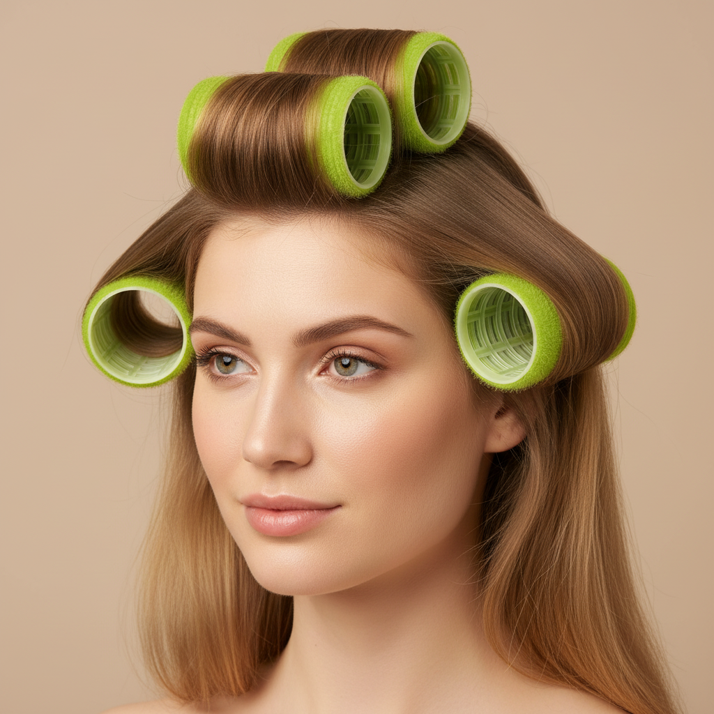 Annie Self-Gripping Hair Rollers 2 1/4 Inch, 3 Count, Green