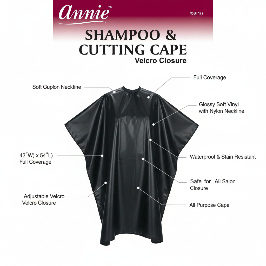 Annie Shampoo & Cutting Cape, 1 Count, Assorted Colors