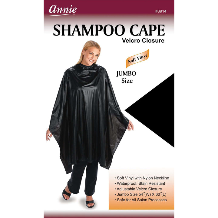Annie Shampoo Cape Jumbo Size, 1 Count, Black