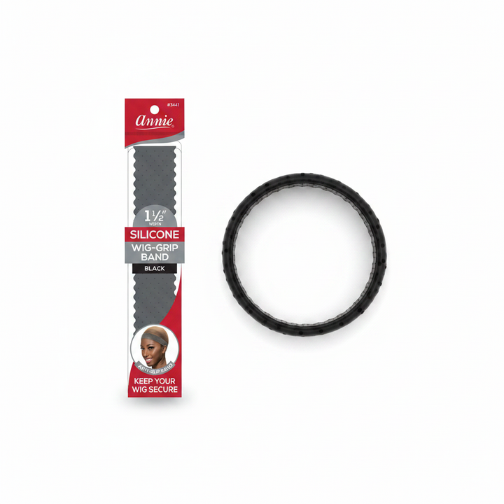 Annie Silicone Wig Grip Head Band 1 1/2 Inch, 1 Count, Black