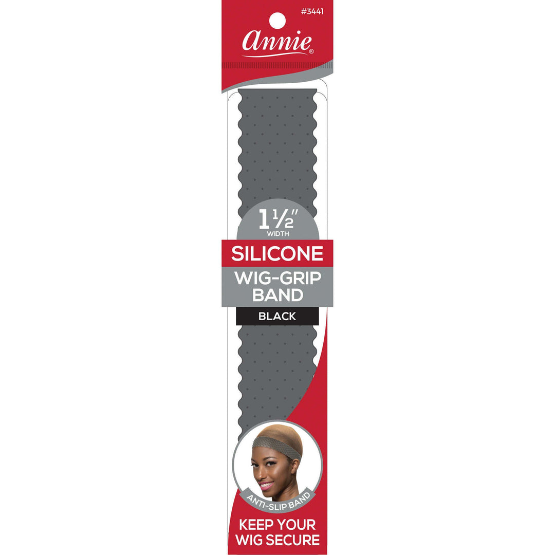 Annie Silicone Wig Grip Head Band 1 1/2 Inch, 1 Count, Black