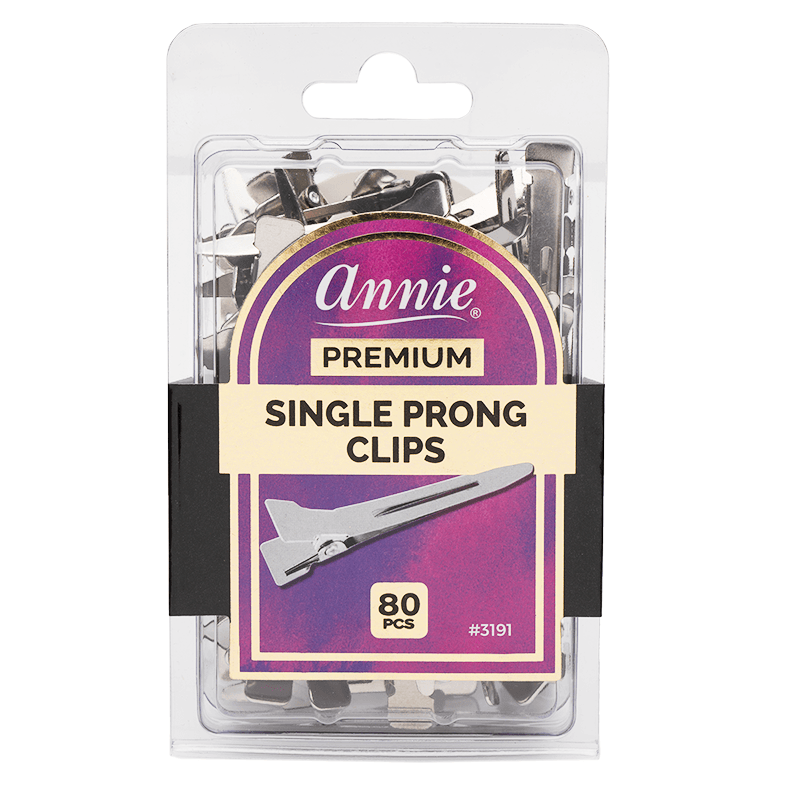 Annie Premium Single Prong Metal Hair Clips, 80 Count, Silver