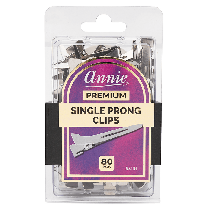 Annie Premium Single Prong Metal Hair Clips, 80 Count, Silver