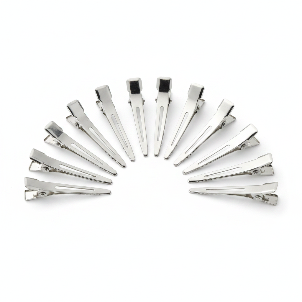 Annie Single Prong Metal Hair Clips, 12 Count, Silver