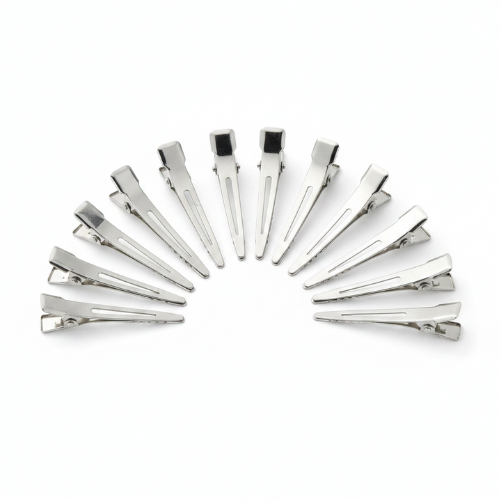 Annie Single Prong Metal Hair Clips, 12 Count, Silver