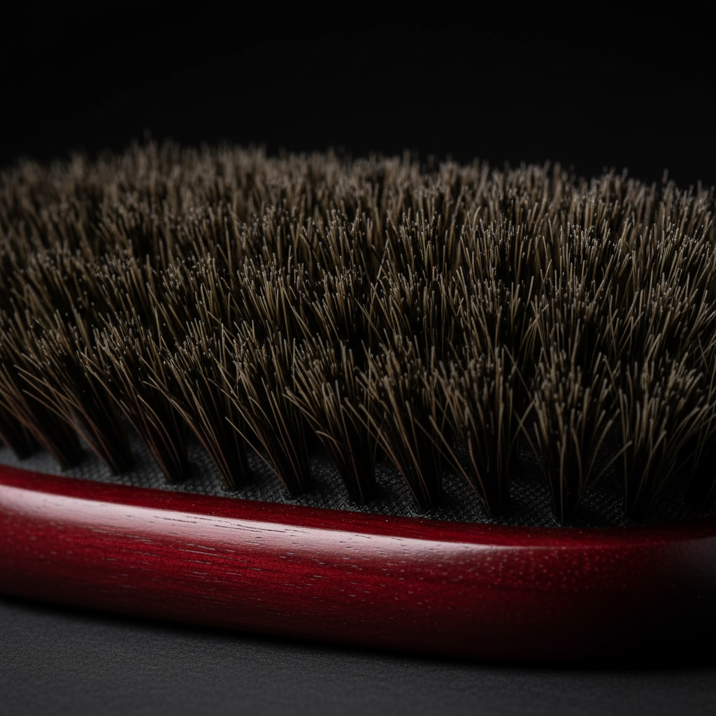 Annie Soft 5 Row 100% Boar Bristle Wooden Daily Brush, 1 Count, Dark Brown