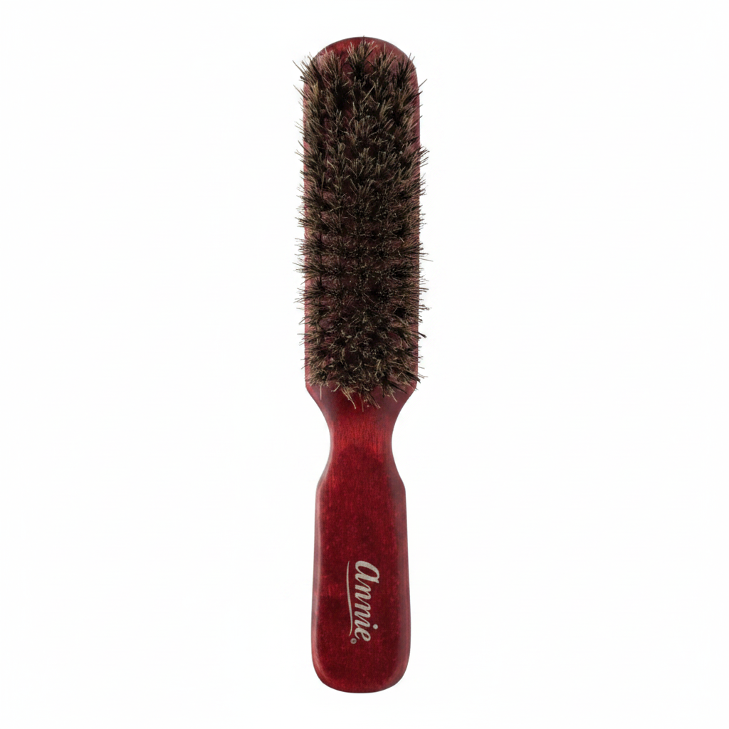 Annie Soft 5 Row 100% Boar Bristle Wooden Daily Brush, 1 Count, Dark Brown