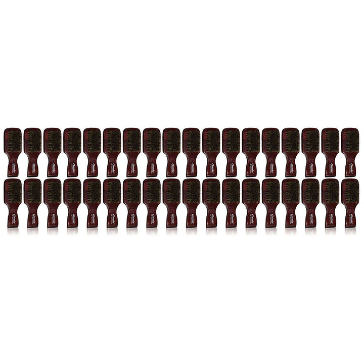 Annie Soft Mini Club Board Bristle Brush Display, 36 Count Bulk Men's Brushes, Dark Brown