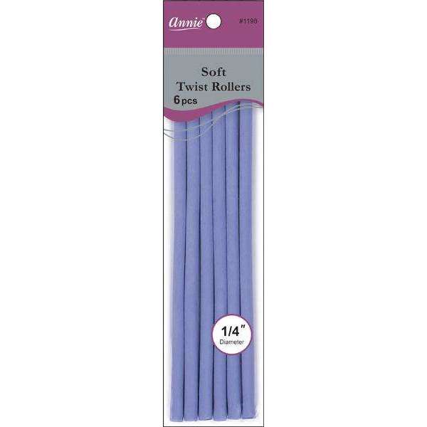 Annie Soft Twist Hair Rollers 1/4 Inch, 6 Count, Lavender