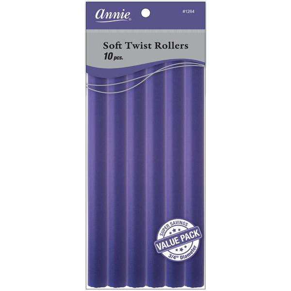 Annie Soft Twist Rollers 3/4 Inch, 10 Count Value Pack, Purple