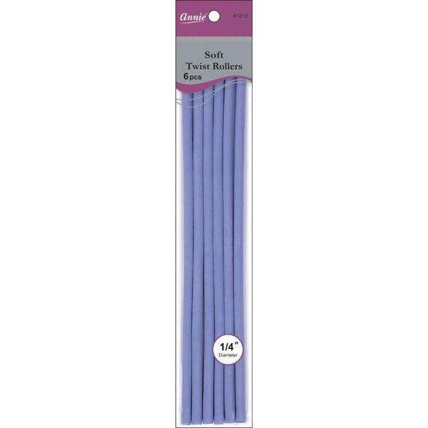 Annie Soft Twist Hair Rollers 1/4 Inch, 6 Count, Lavender