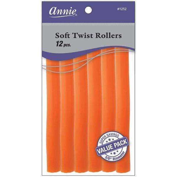 Annie Soft Twist Rollers 5/8 Inch, 12 Count Value Pack, Orange