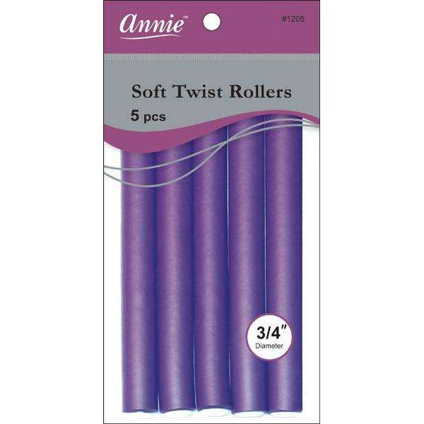 Annie Soft Twist Hair Rollers 3/4 Inch, 6 Count, Purple