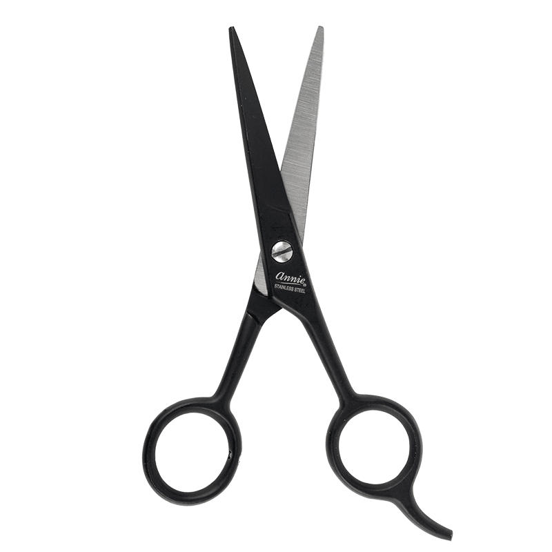 Annie Stainless Steel Straight Hair Shears 5.5 Inch, 1 Count, Black