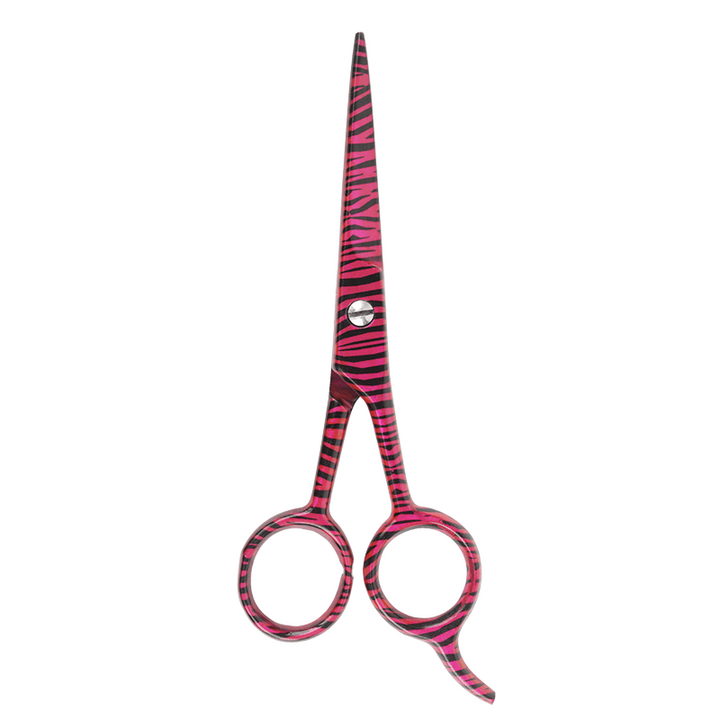 Annie Stainless Steel Straight Hair Shears 5.5 Inch, 1 Count, Pink Zebra