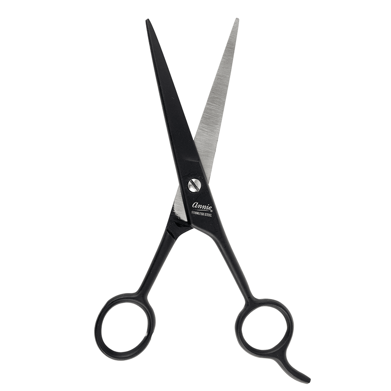 Annie Stainless Steel Straight Hair Shears 7.5 Inch, 1 Count, Black