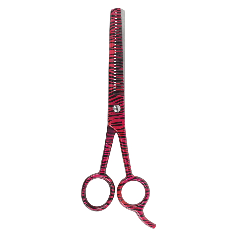 Annie Stainless Steel Thinning Hair Shears 6.5 Inch, 1 Count, Pink Zebra