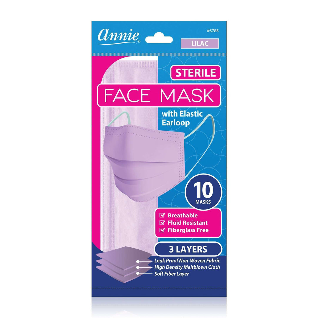Annie Sterile Face Mask One Size 10ct Lilac