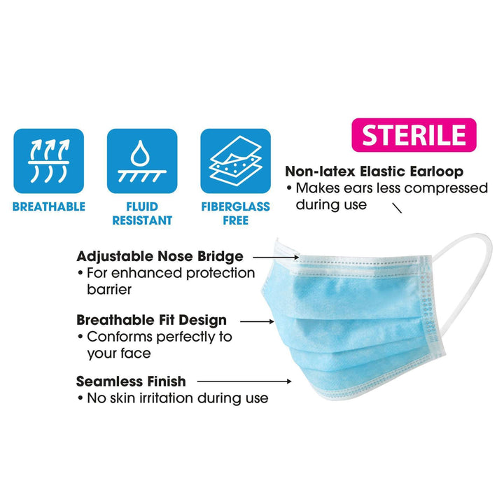 Annie Sterile Face Mask One Size 10ct Resealable Bag