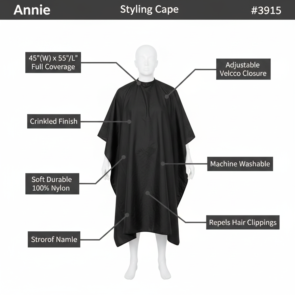 Annie Styling Cape, 1 Count, Black