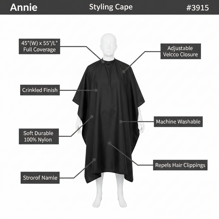 Annie Styling Cape, 1 Count, Black