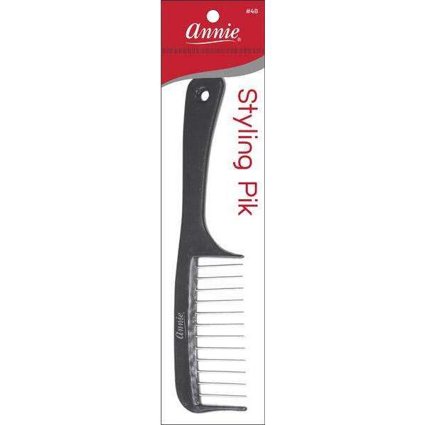 Annie Metal Tooth Styling Pik Comb, 1 Count, Black
