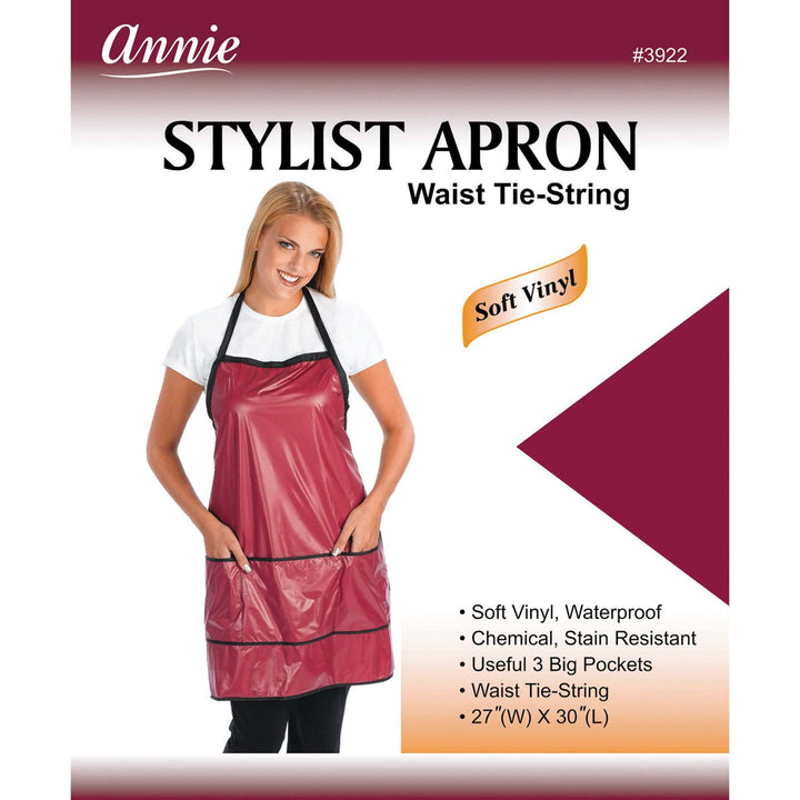 Annie Stylist Apron Waist-Tie String, 1 Count, Burgundy