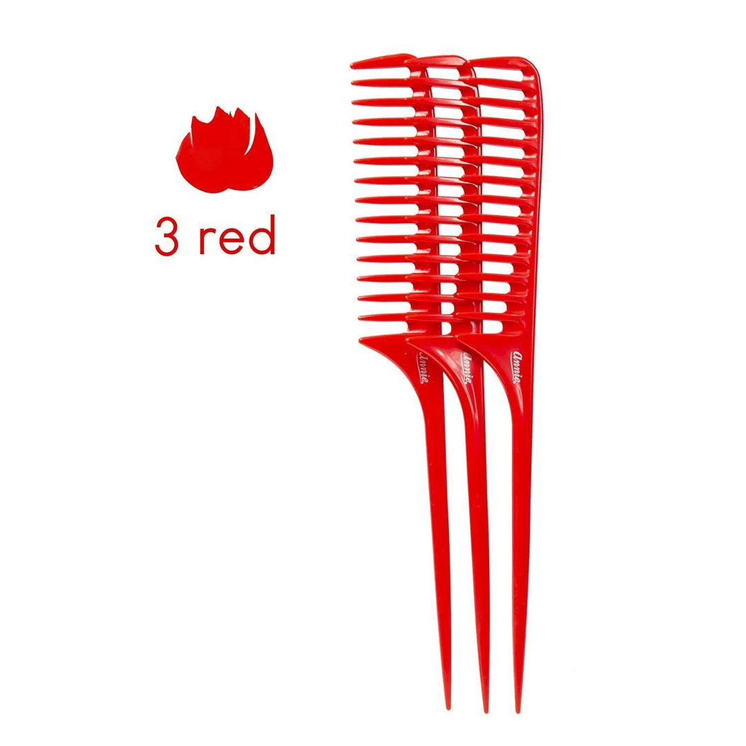 Annie Large Tail Comb Set, 12 Count, Assorted Colors