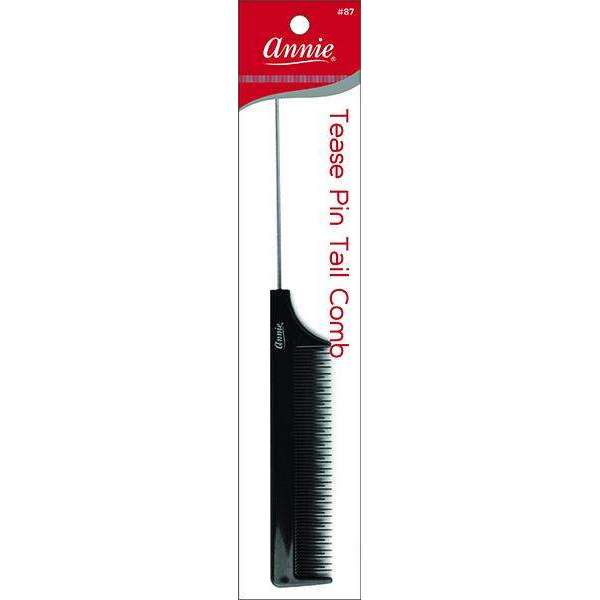 Annie Tease Pin Tail Comb, 1 Count, Black