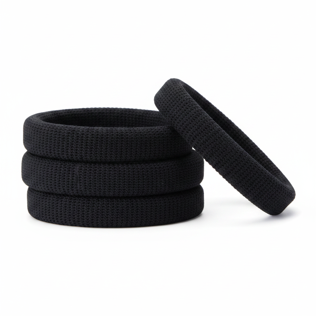 Annie Thick Hair Ponytailers, 5 Count, Black